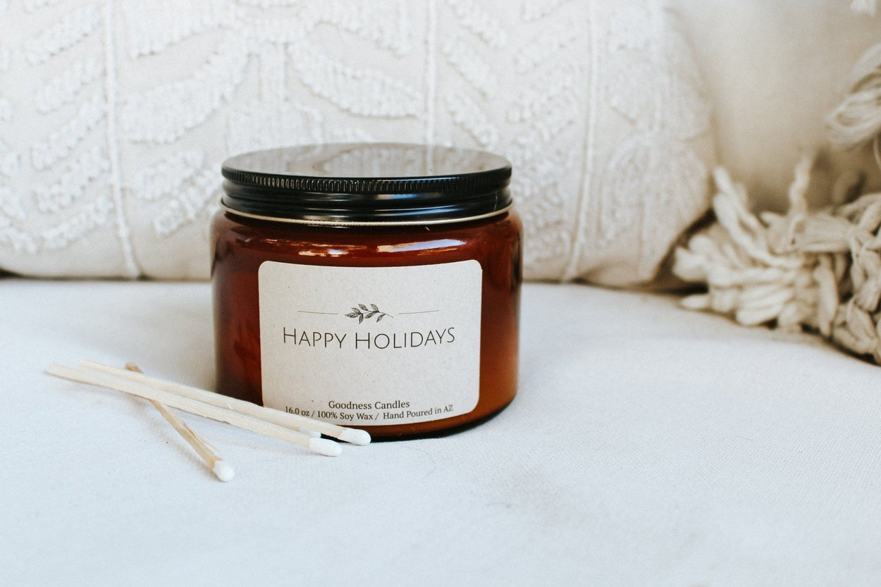 Happy Holidays 16 oz Goodness Candles