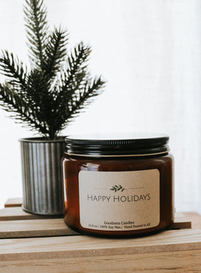 Happy Holidays 16 oz Goodness Candles